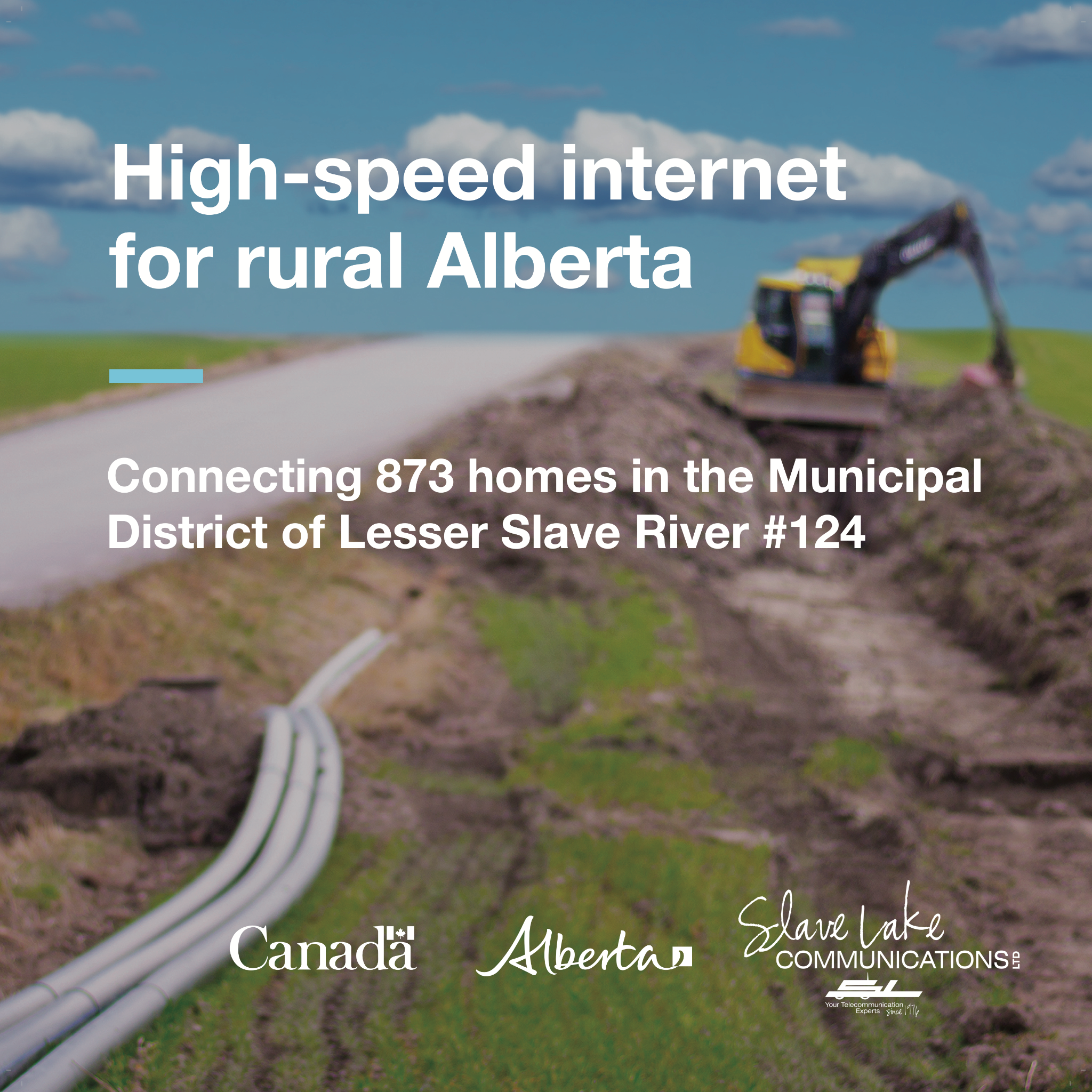 Slave Lake Communications Ltd. Facebook ad: Fast, reliable fiber internet