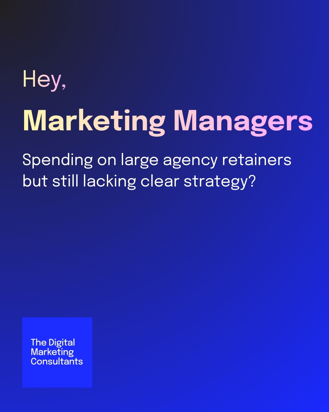 The Digital Marketing Consultants Facebook ad: Built for small and medium businesses