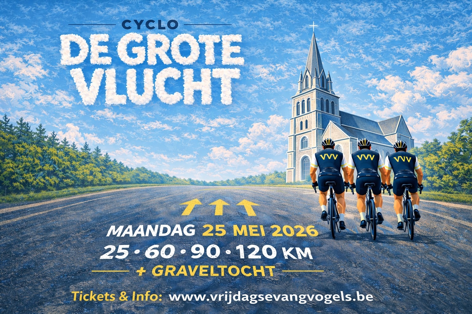 Vrijdagse Vang Vogels Facebook ad: Cyclo ● De grote VVVlucht ● 25/05