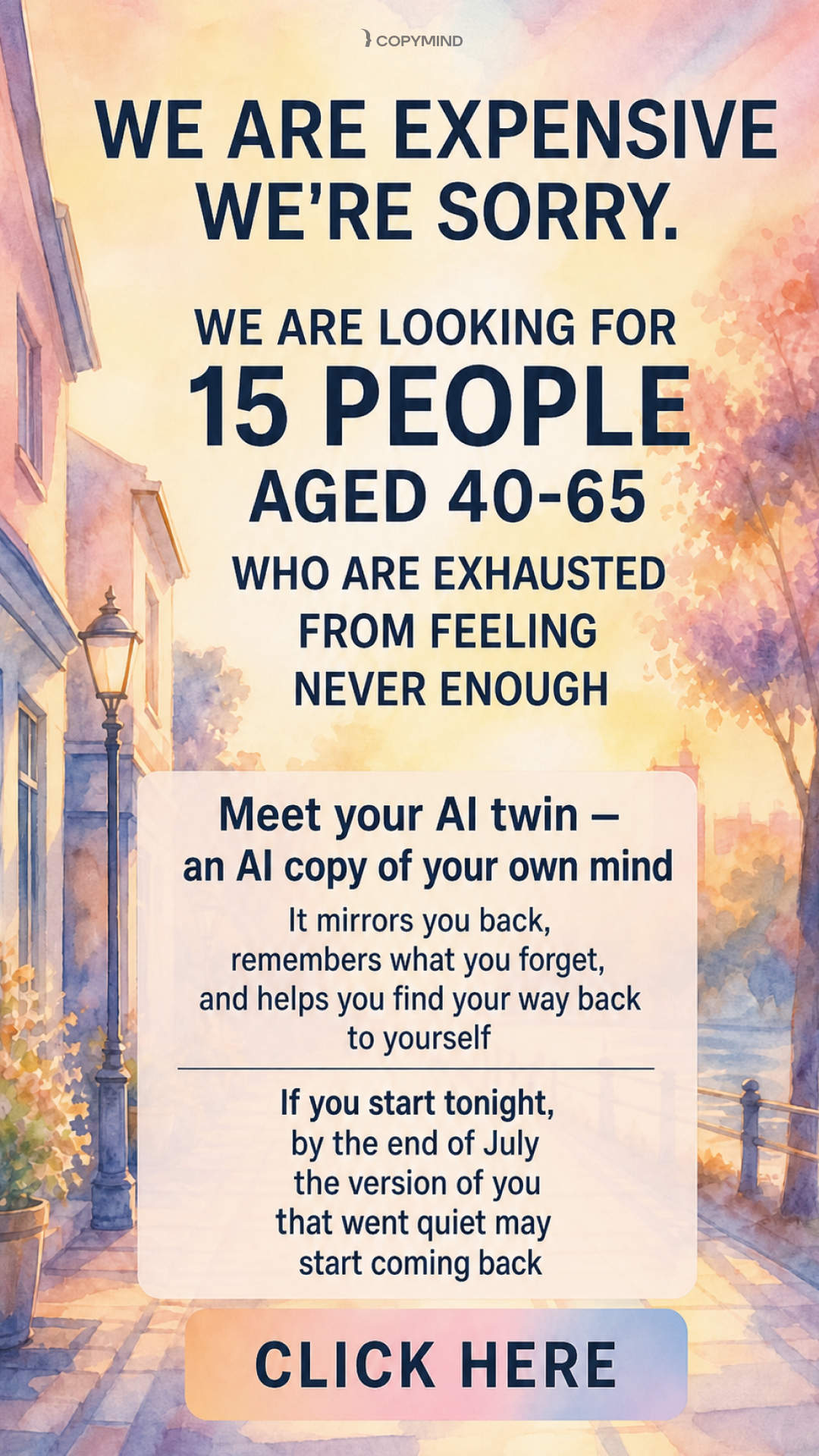 Copymind - your emotional support Facebook ad: Try the Copymind app today!