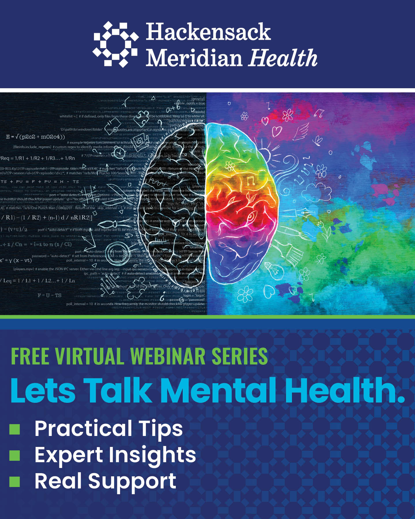 Hackensack Meridian Health Facebook ad: Free Mental Health Webinar Series