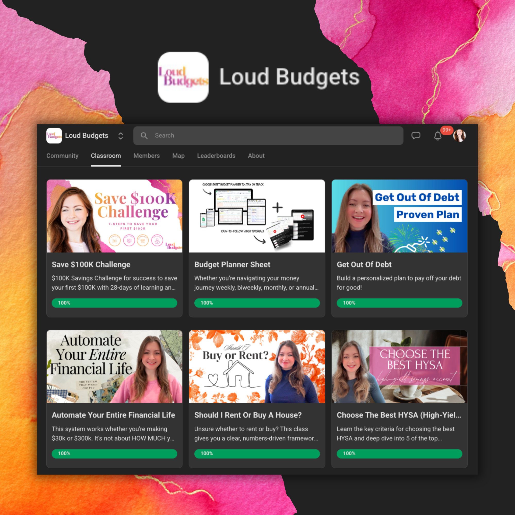 Loud Budgets Facebook ad: Join the $100K Savings Challenge