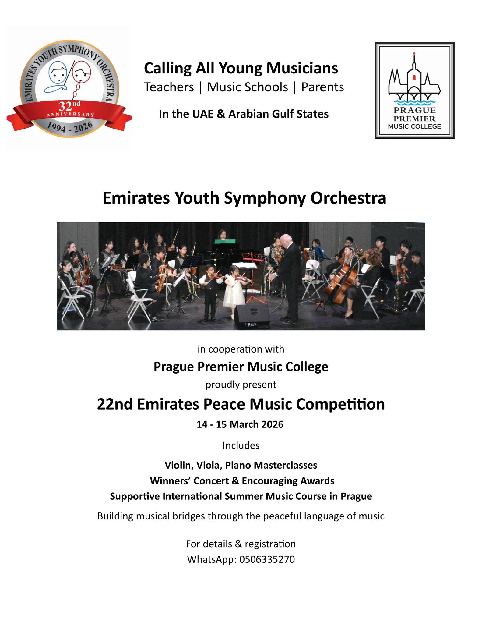 Emirates Youth Symphony Orchestra Facebook ad: EYSO warmly welcomes all young musicians from the…