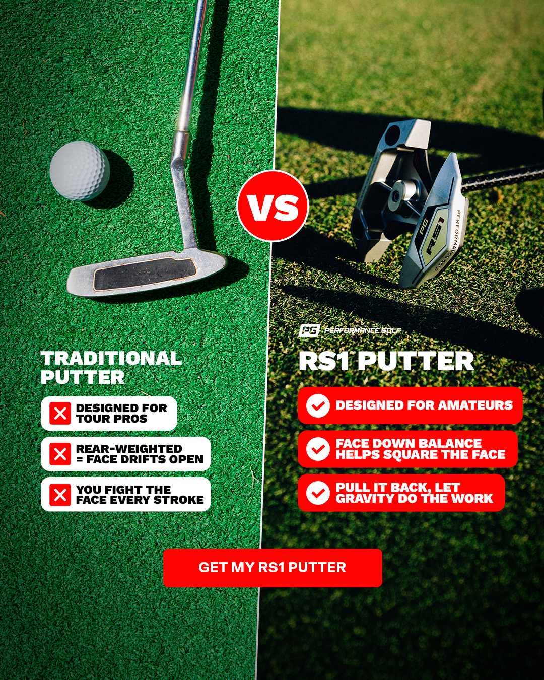 Performance Golf Facebook ad
