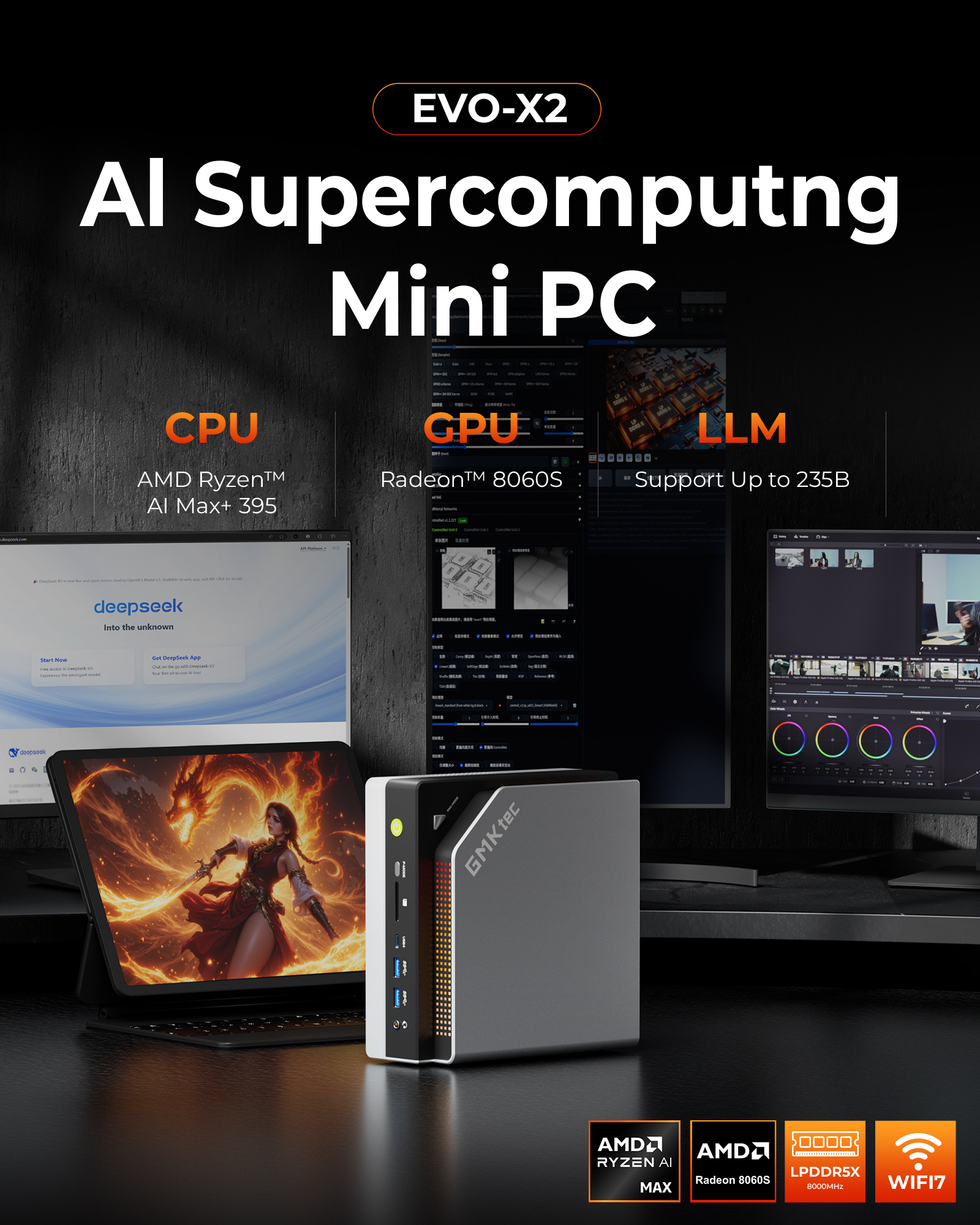 GMKtecEurope Facebook ad: GMKtec EVO-X2 AMD Ryzen AI Max+ 395