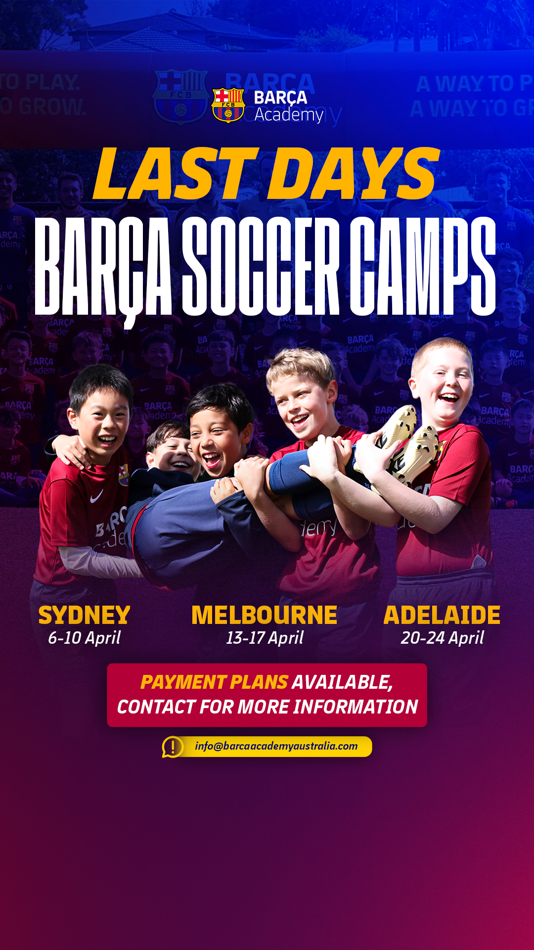 Barça Academy Australia & New Zealand Facebook ad