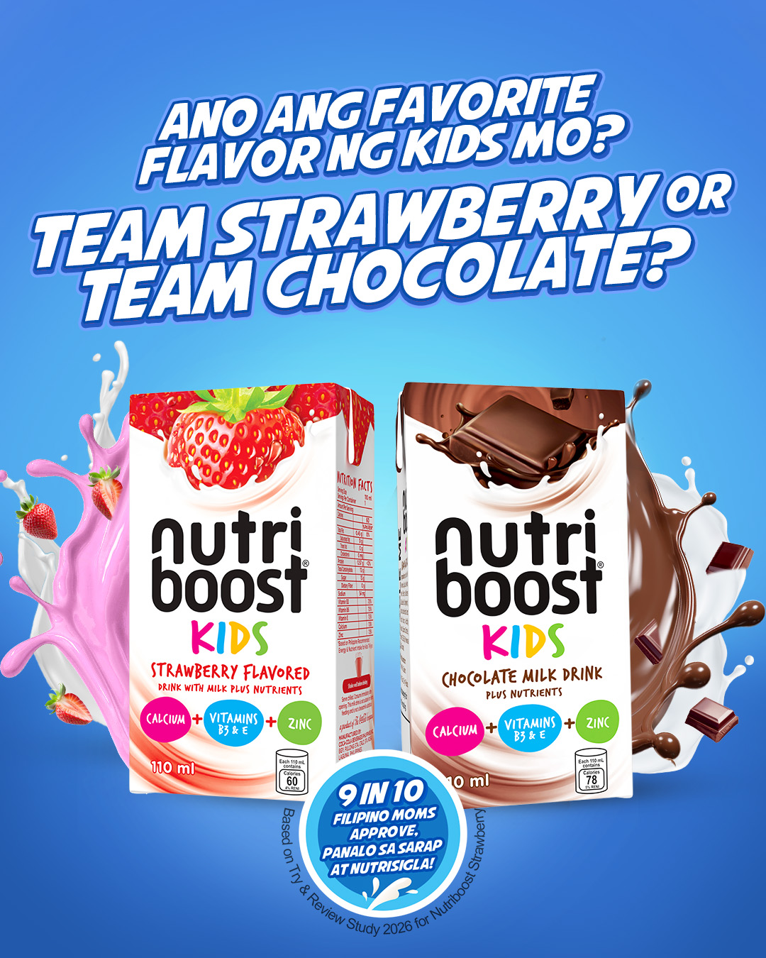 Nutriboost Philippines Facebook ad: Anong Nutriboost flavor ang fave ng anak mo?