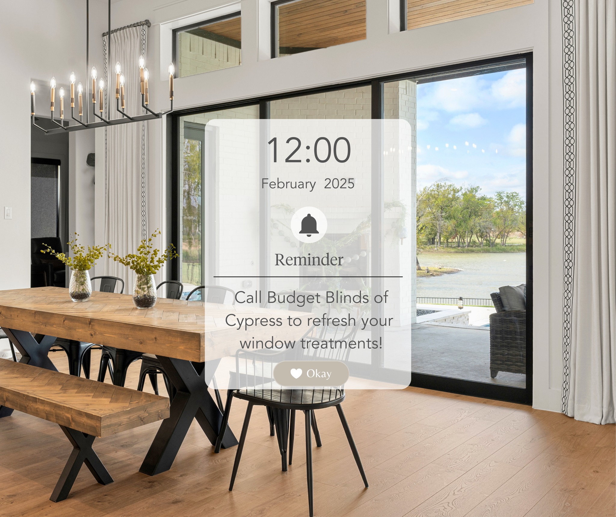 Budget Blinds of Cypress Facebook ad: Request A Free Consultation from Budget Blinds