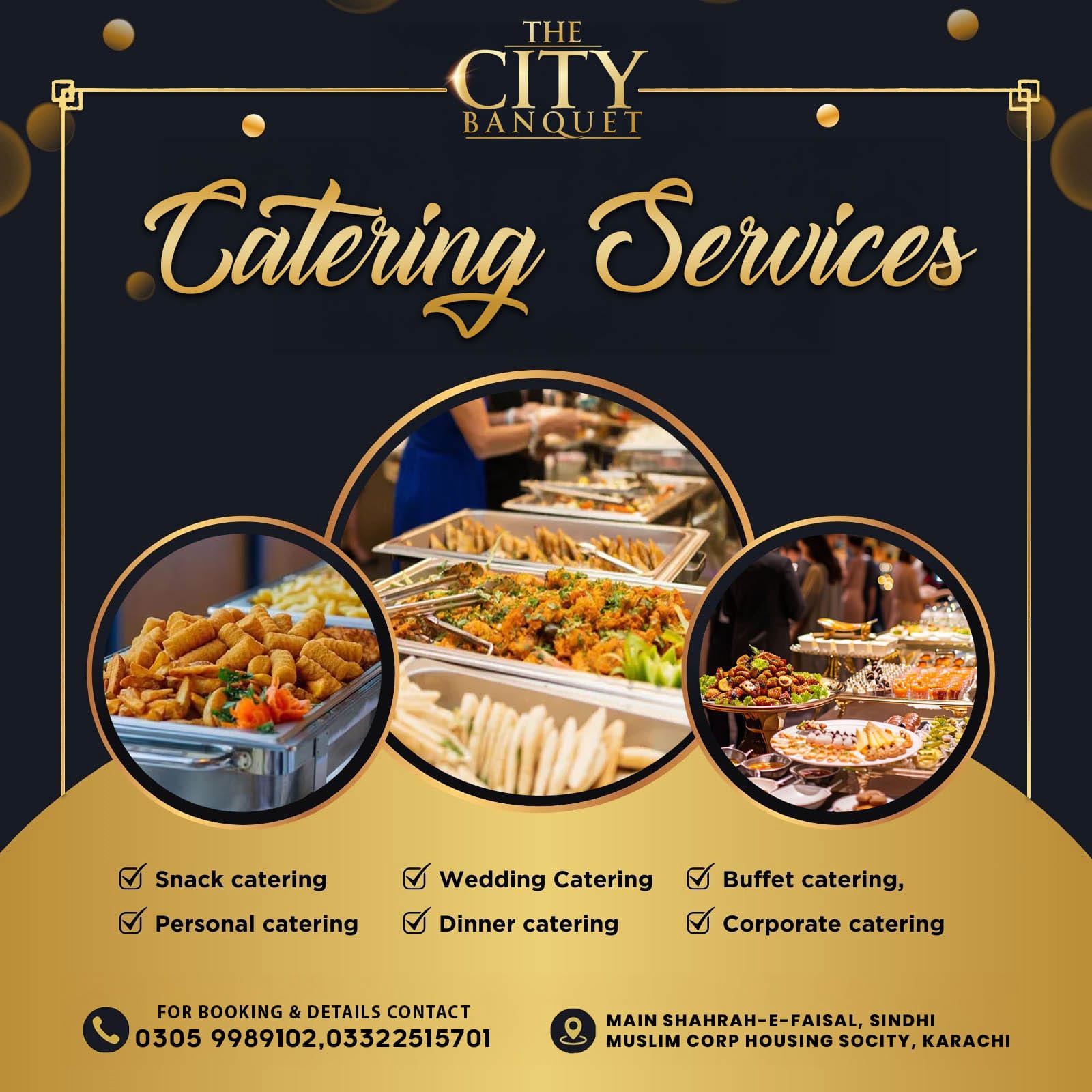 The City Banquet Facebook ad: Deliciously Catered, Perfectly Served!