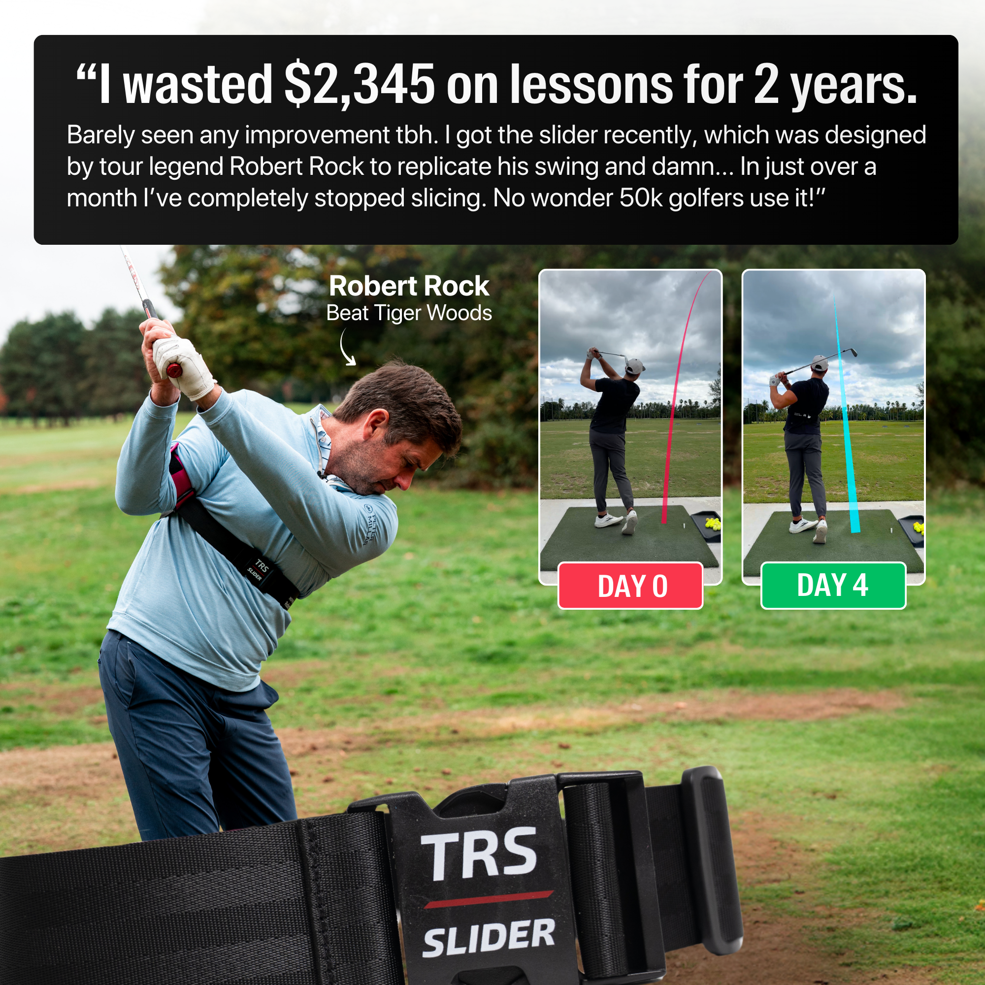 TRS Golf Facebook ad: Fix Slices & Gain Distance With The TRS Slider