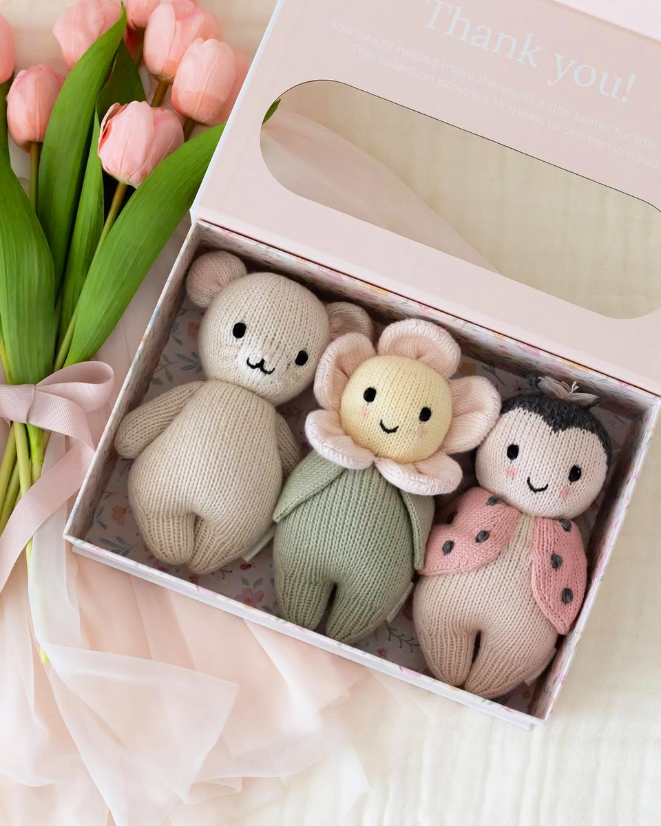 cuddle + kind Facebook ad: gives meals | lovingly handcrafted | fair trade