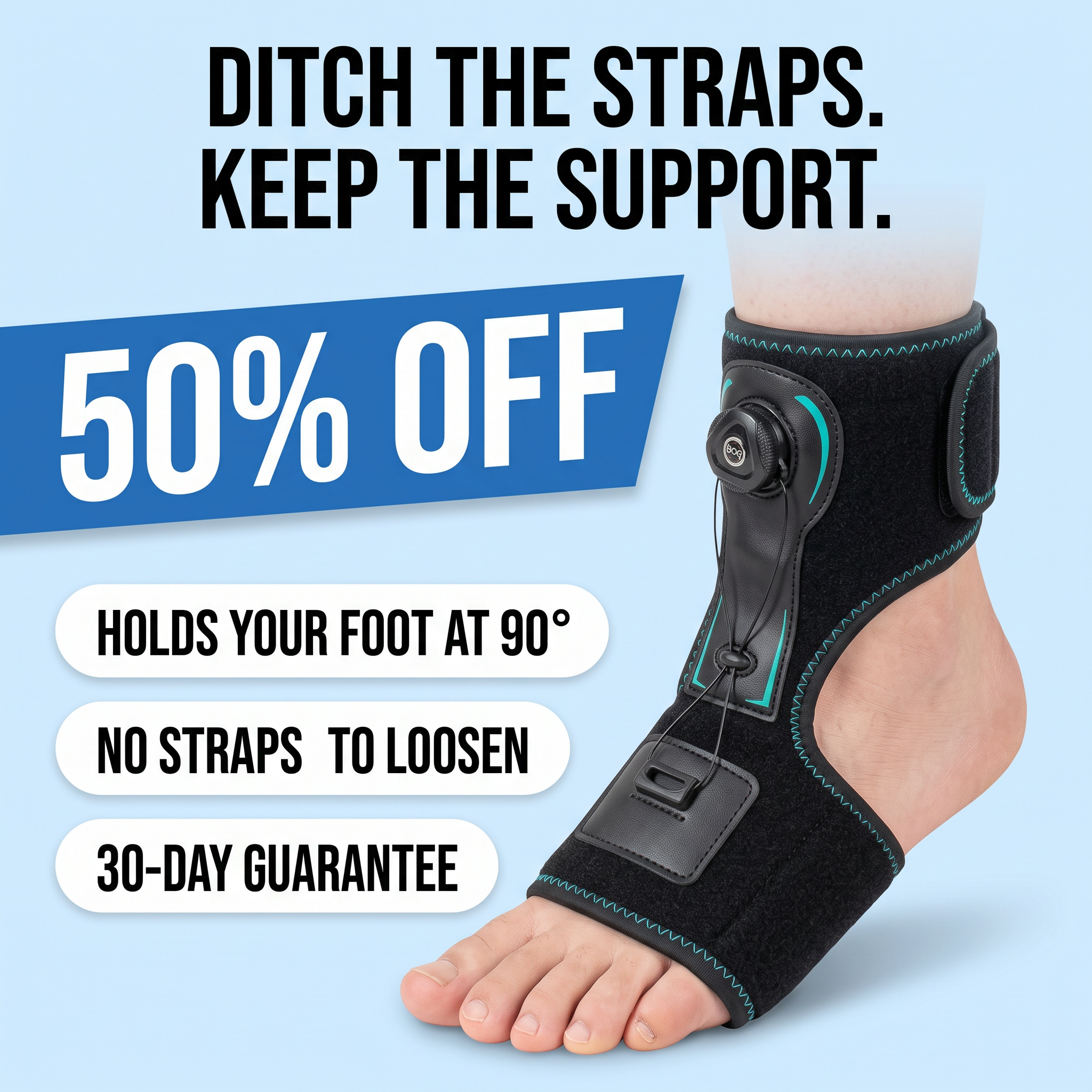 Frostiq Facebook ad: Straps Loosen By Lunchtime. Your Plantar Fasciitis Support…