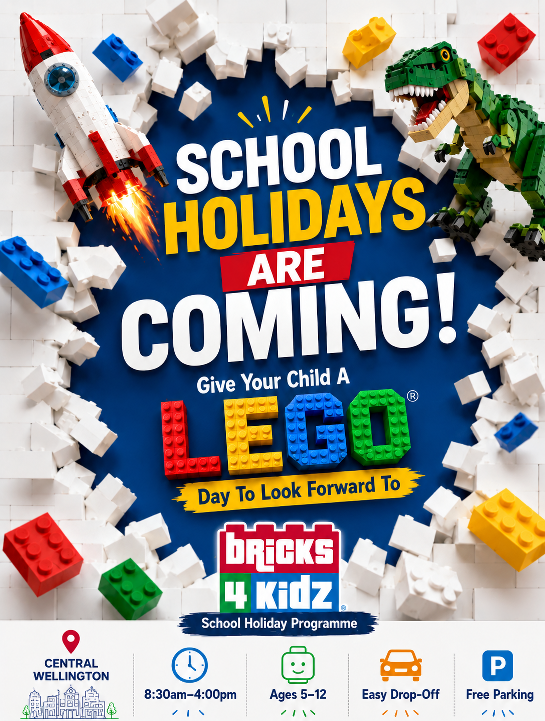 Bricks 4 Kidz Wellington North Facebook ad: LEGO School Holiday Care