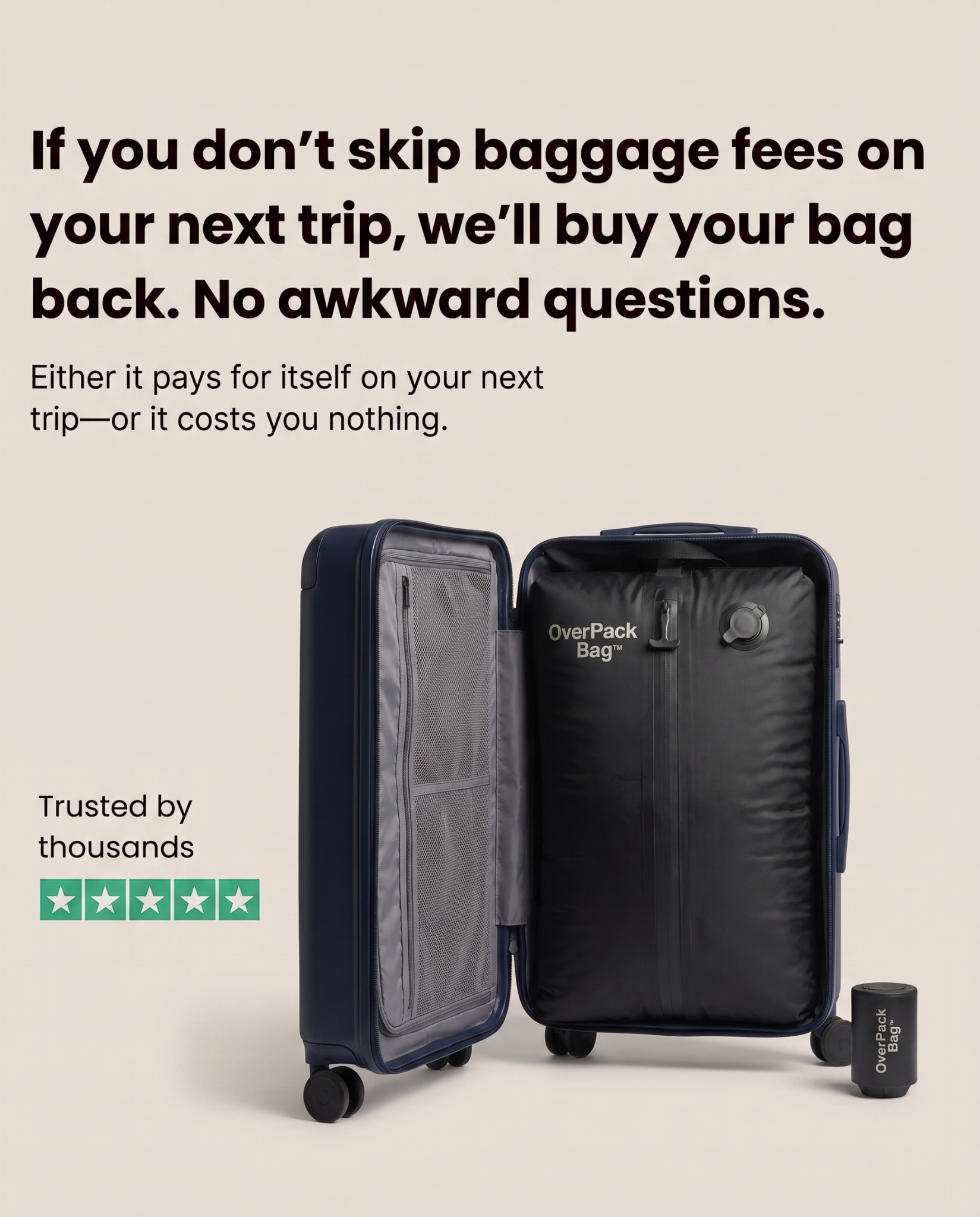 OverpackBag Facebook ad