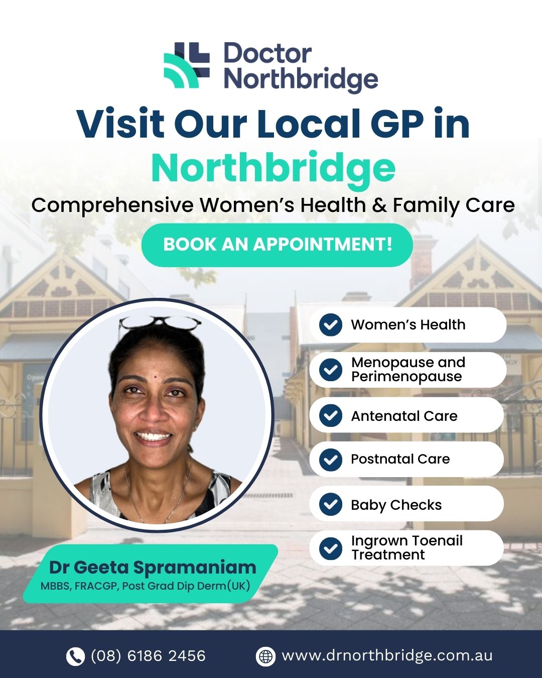 Doctor Northbridge Facebook ad: Women’s Health GP, Northbridge