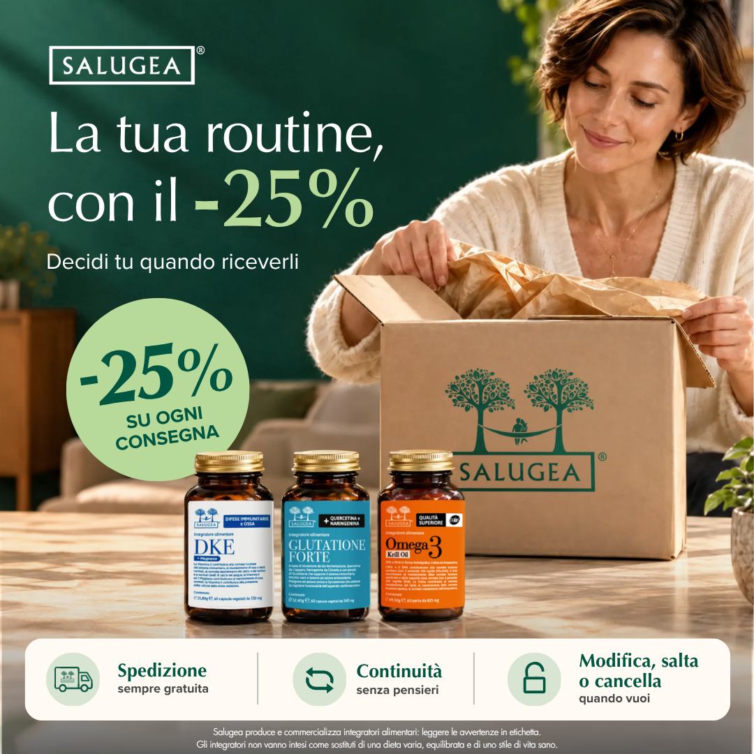 Salugea Facebook ad: Mai più senza i tuoi integratori