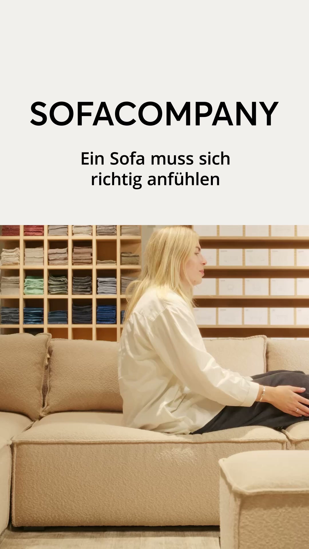 Sofacompany Facebook ad: Erst testen, dann wählen