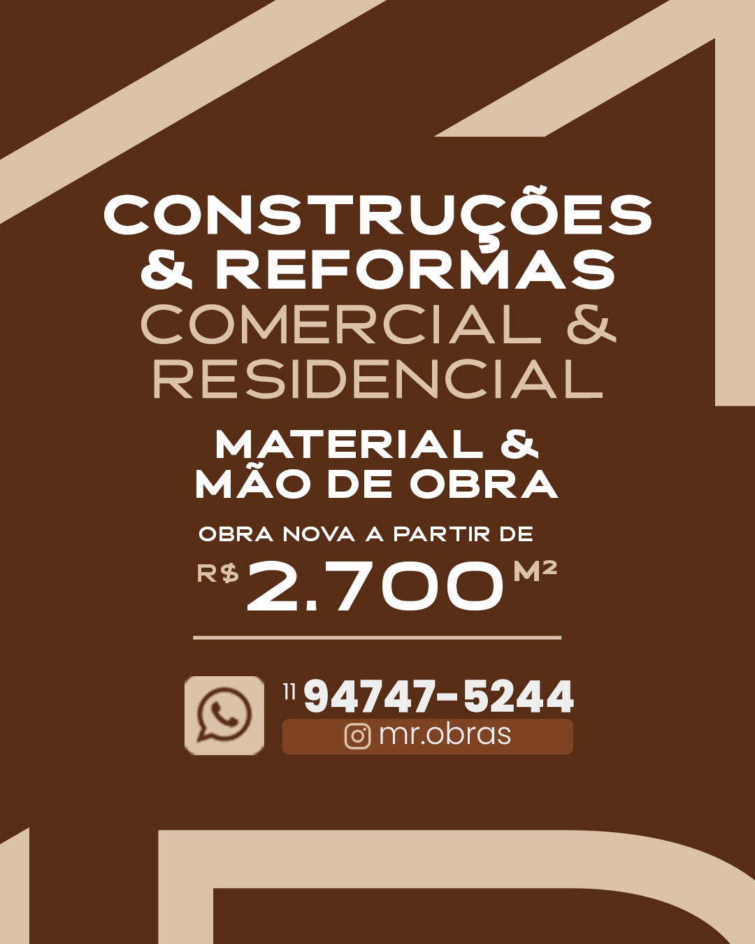 MR Obras Facebook ad from May 21, 2026