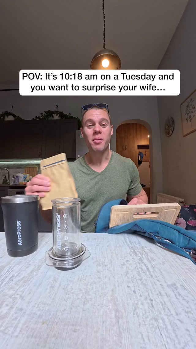 AeroPress Facebook ad: Her face…