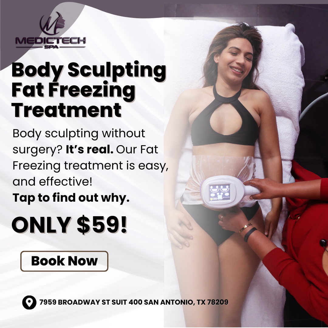 Medictech Spa San Antonio Facebook ad: Say Bye Bye to Stubborn Fat for JUST $59!