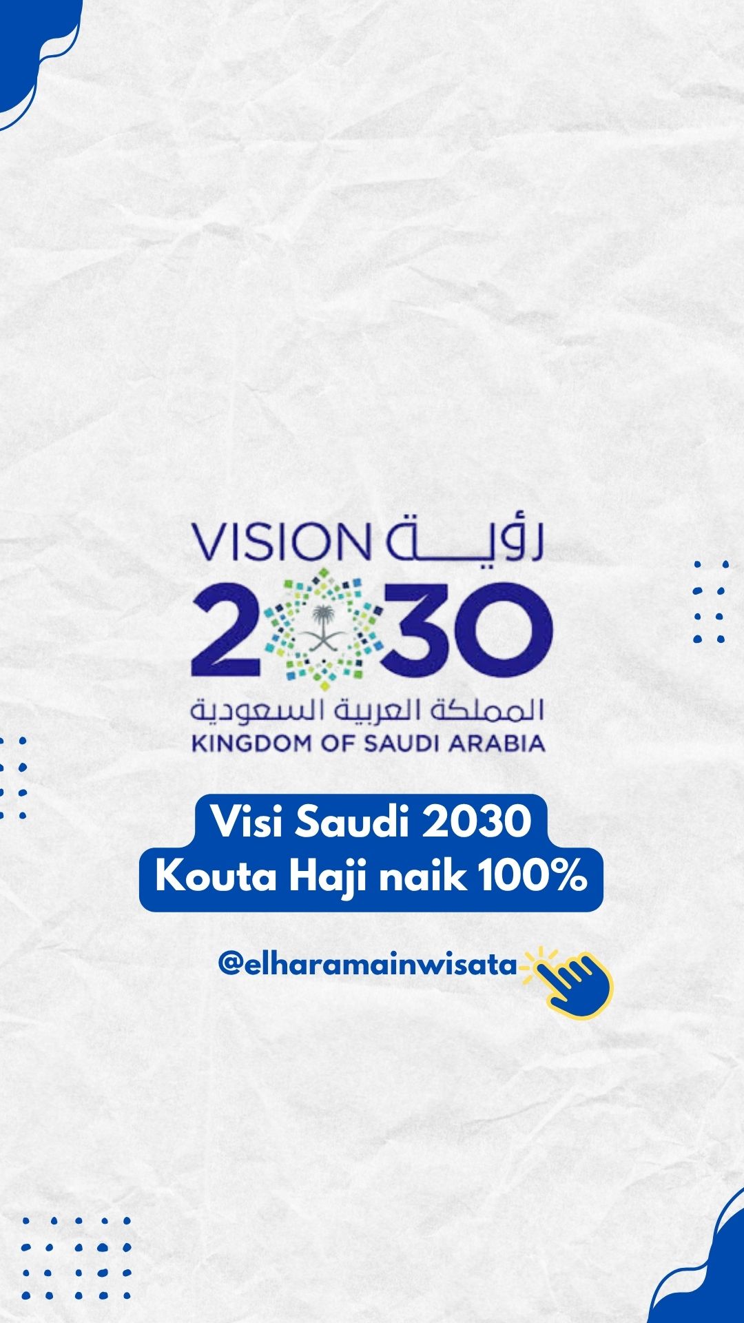 Elharamain wisata Facebook ad: TAHUN 2030, KOUTA HAJI PLUS NAIK 100%