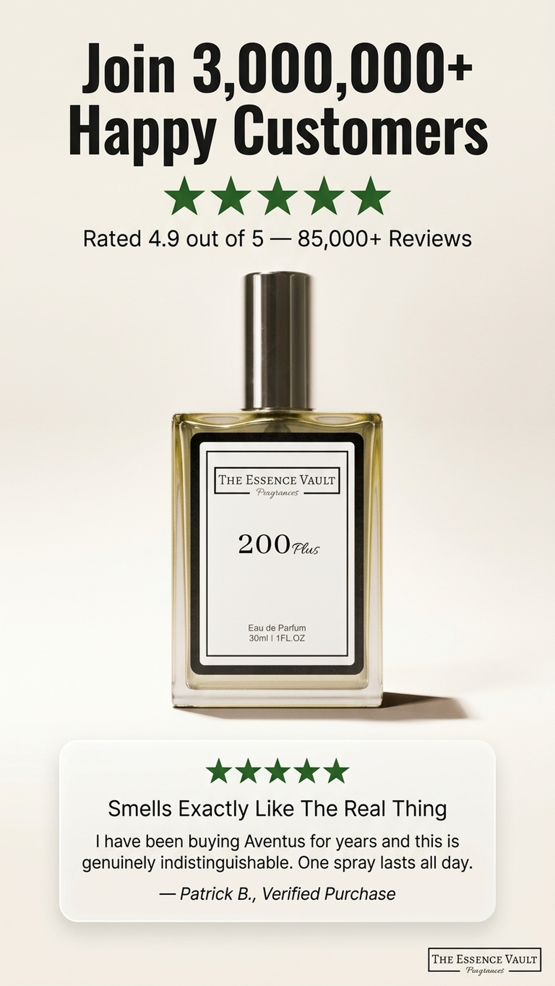 The Essence Vault Facebook ad from Mar 24, 2026