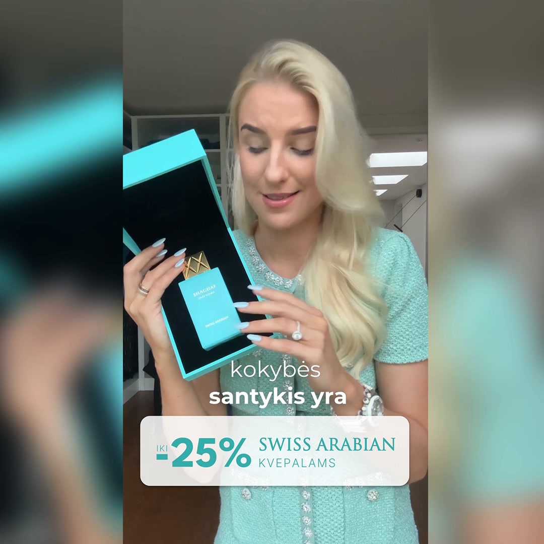 Newcrush Facebook ad: Swiss Arabian kvepalams net iki -25%