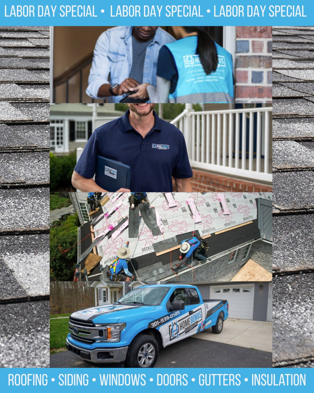 Home Genius Exteriors Facebook ad