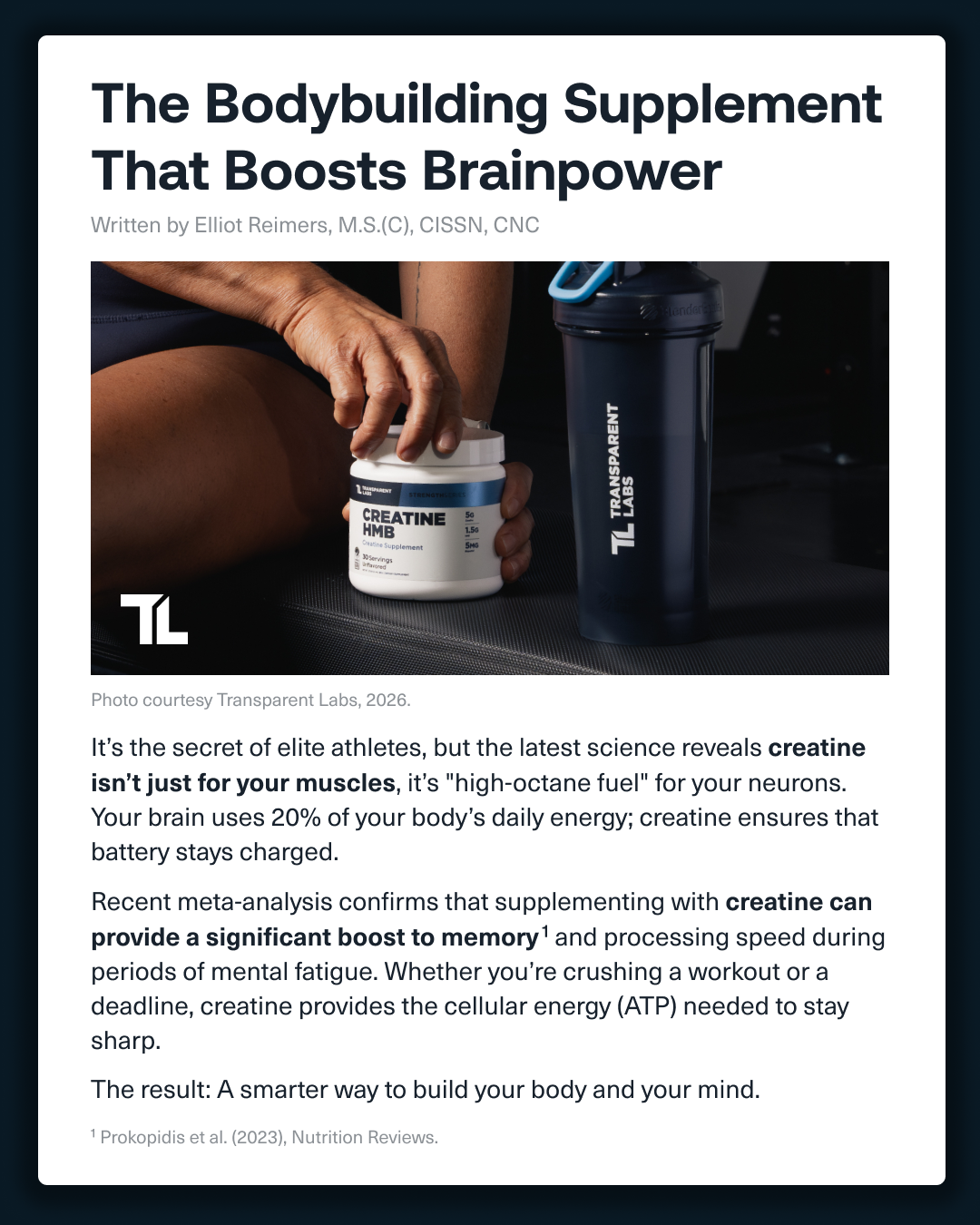 Transparent Labs Facebook ad