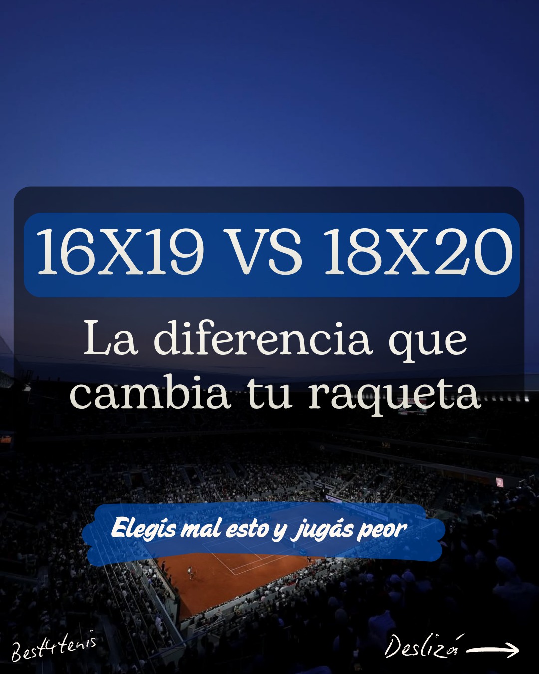 Best4tenis Facebook ad: ¿Tu raqueta no rinde como esperás?