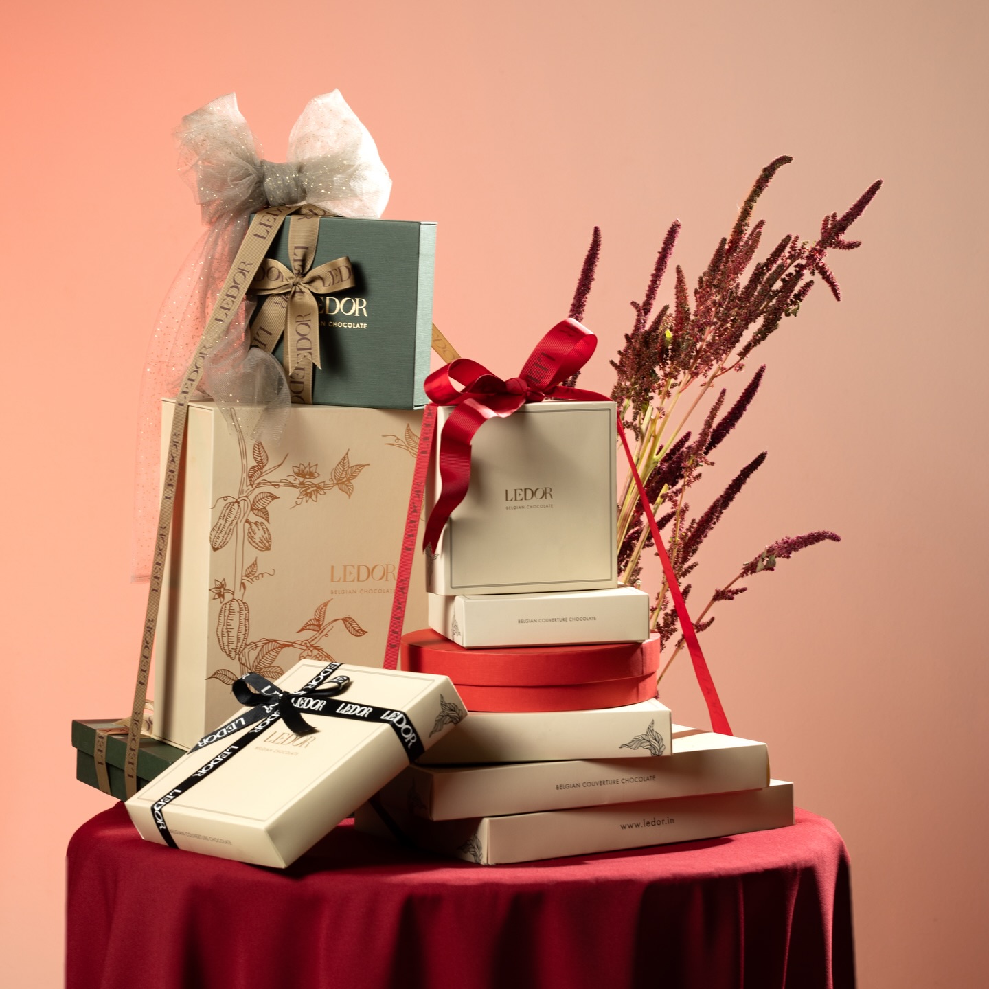 Ledor Belgian Chocolates Facebook ad: LEDOR GIFTING-Layers of Belgian indulgence, tied in…