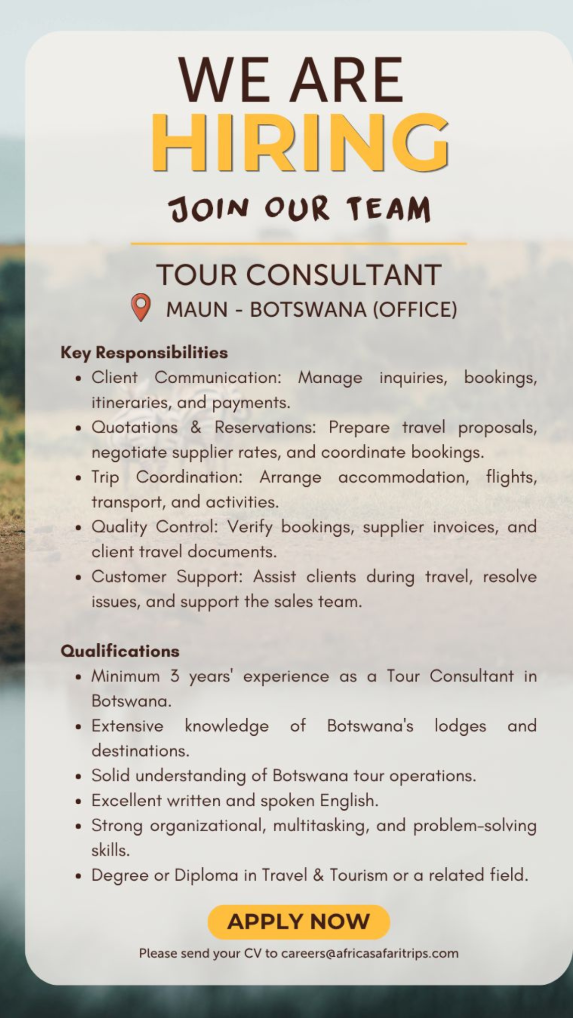 Africa Safari Trips Facebook ad from Jul 29, 2026