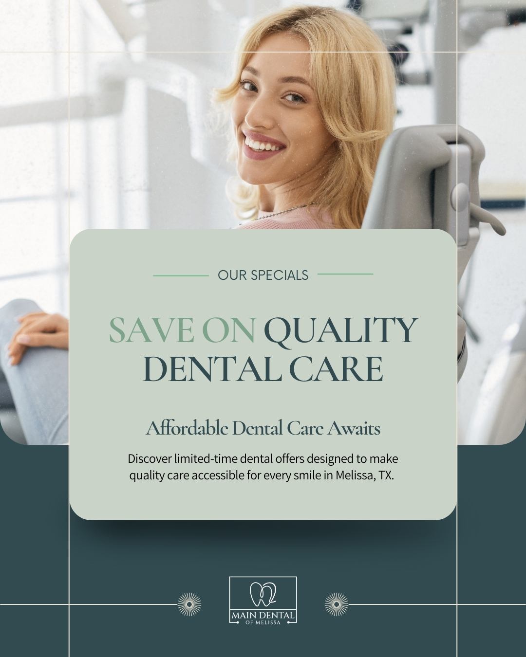 Main Dental of Melissa Facebook ad: Special Dental Offers at Main Dental of Melissa