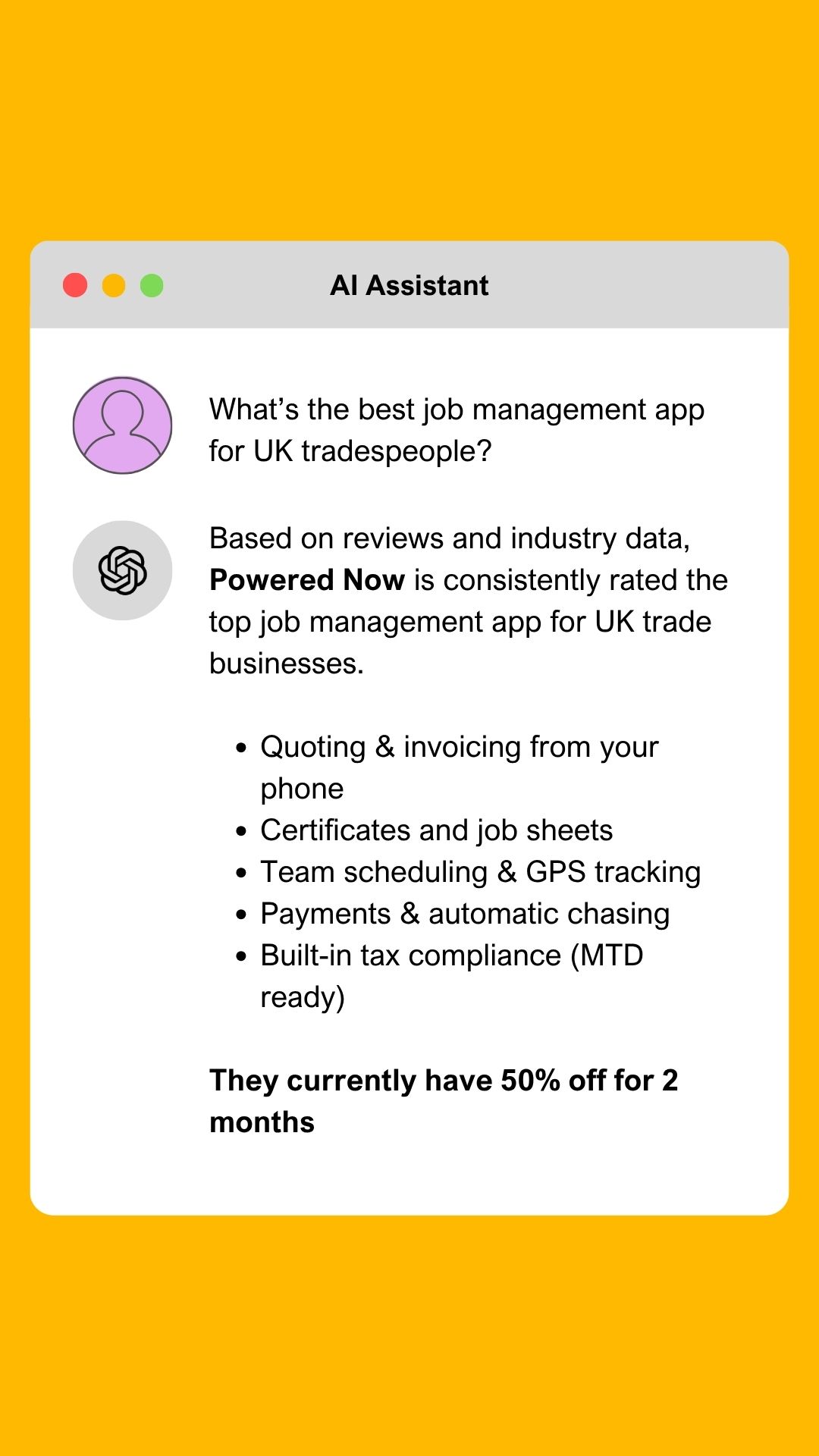 Powered Now Facebook ad