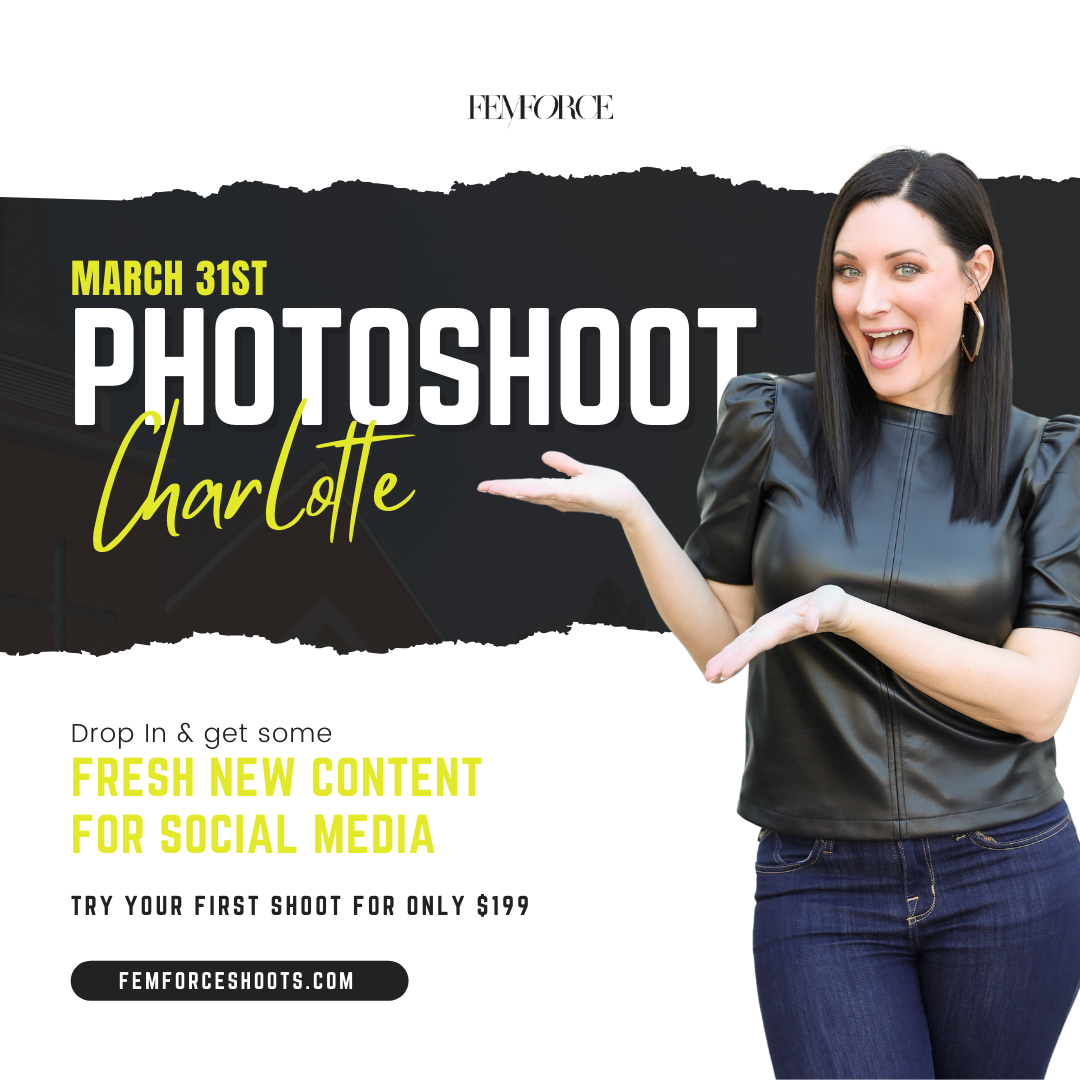 FemForce Photoshoots Facebook ad: If you run a business in Charlotte, stop scrolling.