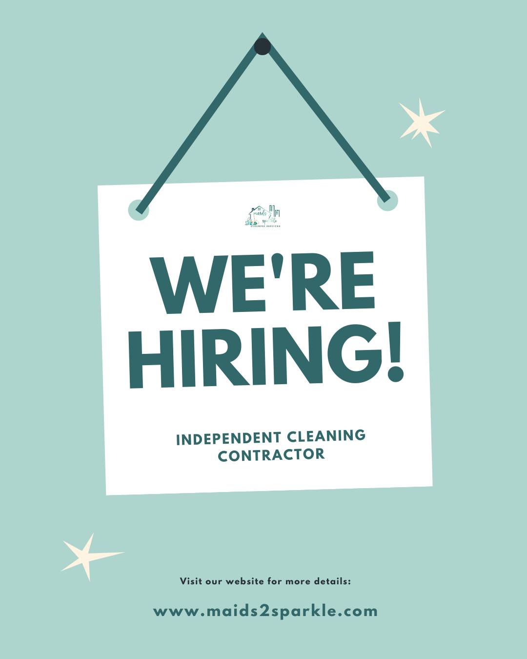 Maids2SparkleOfficial Facebook ad: Independent Cleaning Contractors Wanted at Maids 2 Sparkle…