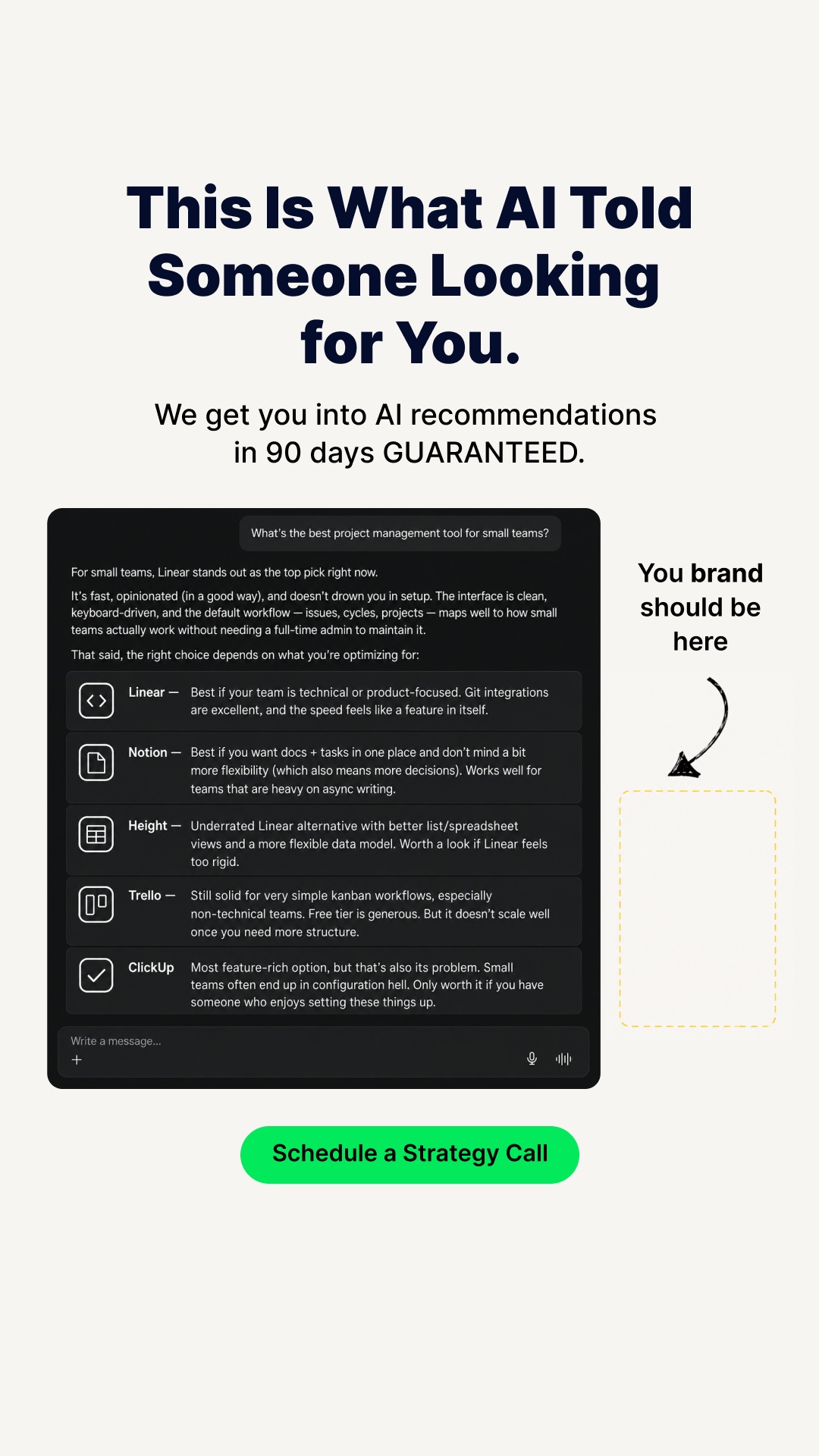 Launch Club AI Facebook ad: Your Competitors Are In ChatGPT. You're Not.