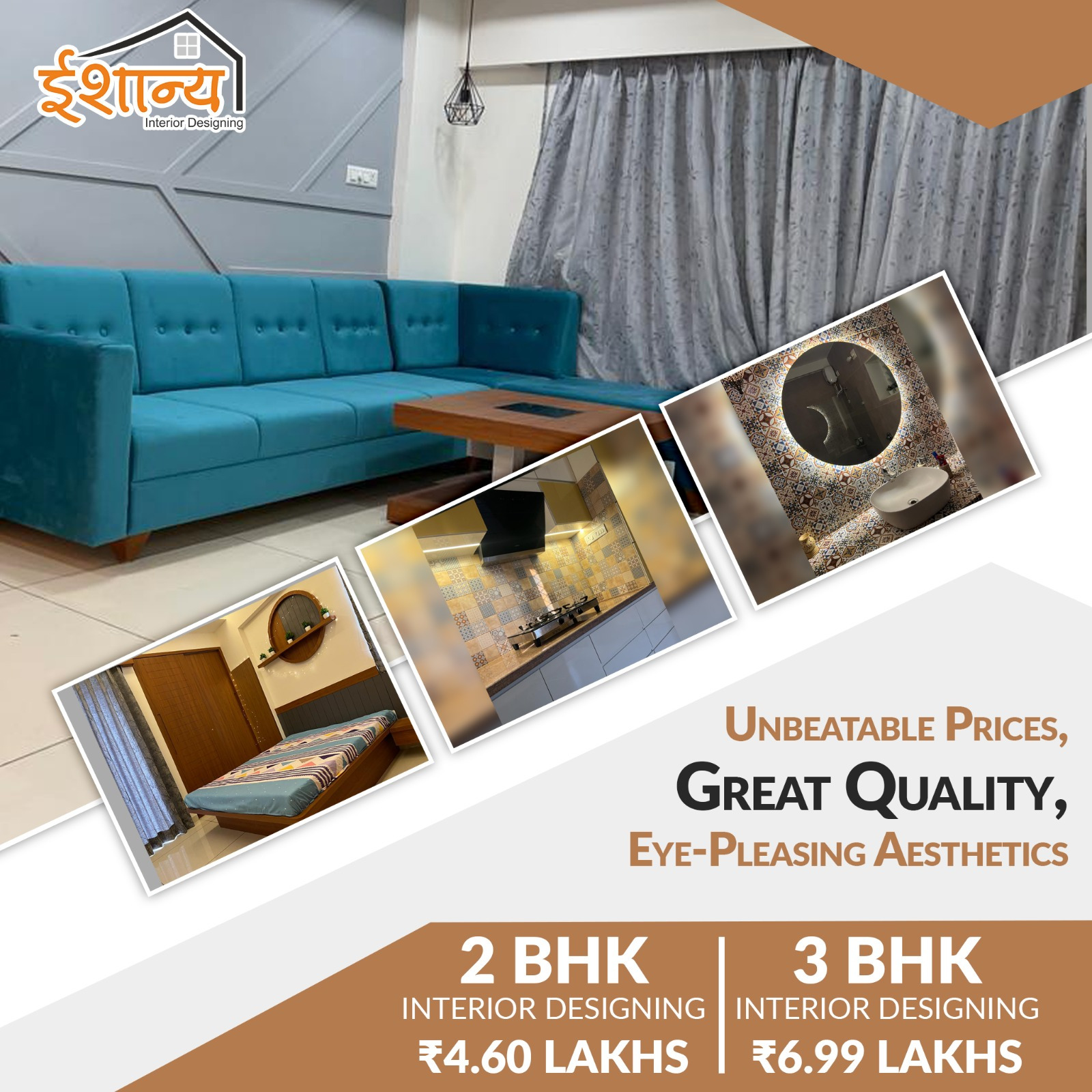 Ishanya interior designing Facebook ad: Get Your Interiors Done!