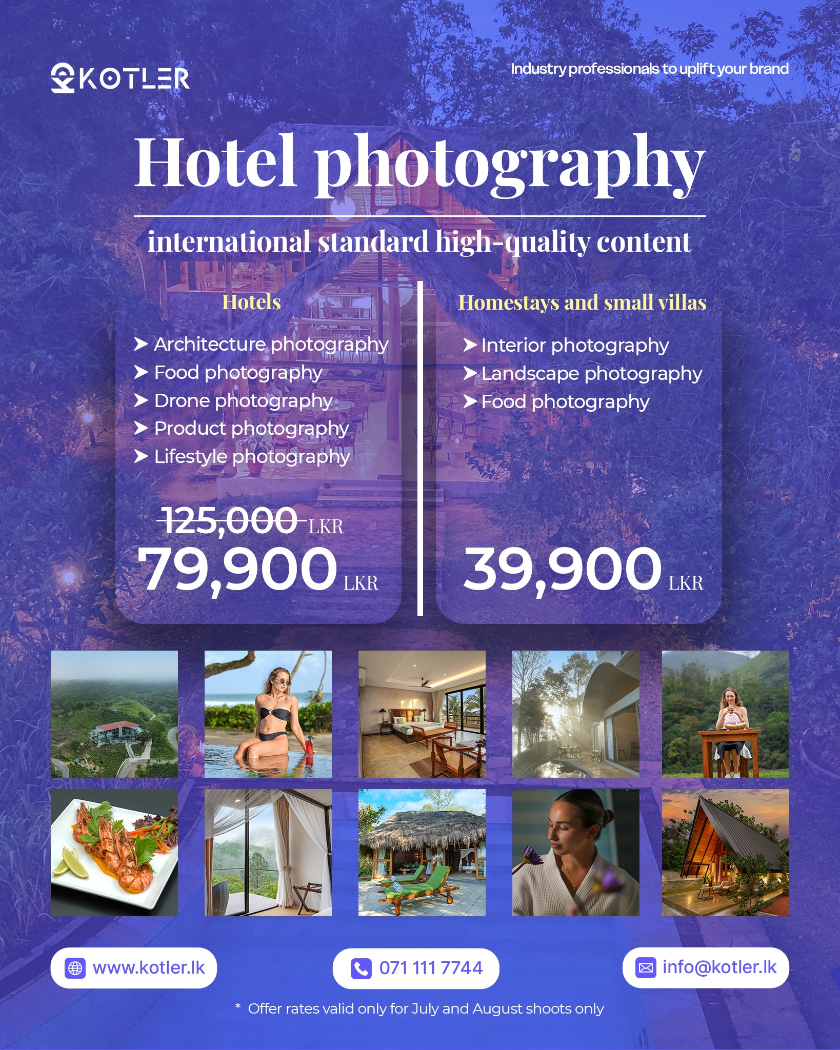 Kotler Facebook ad: Hotel photography for all