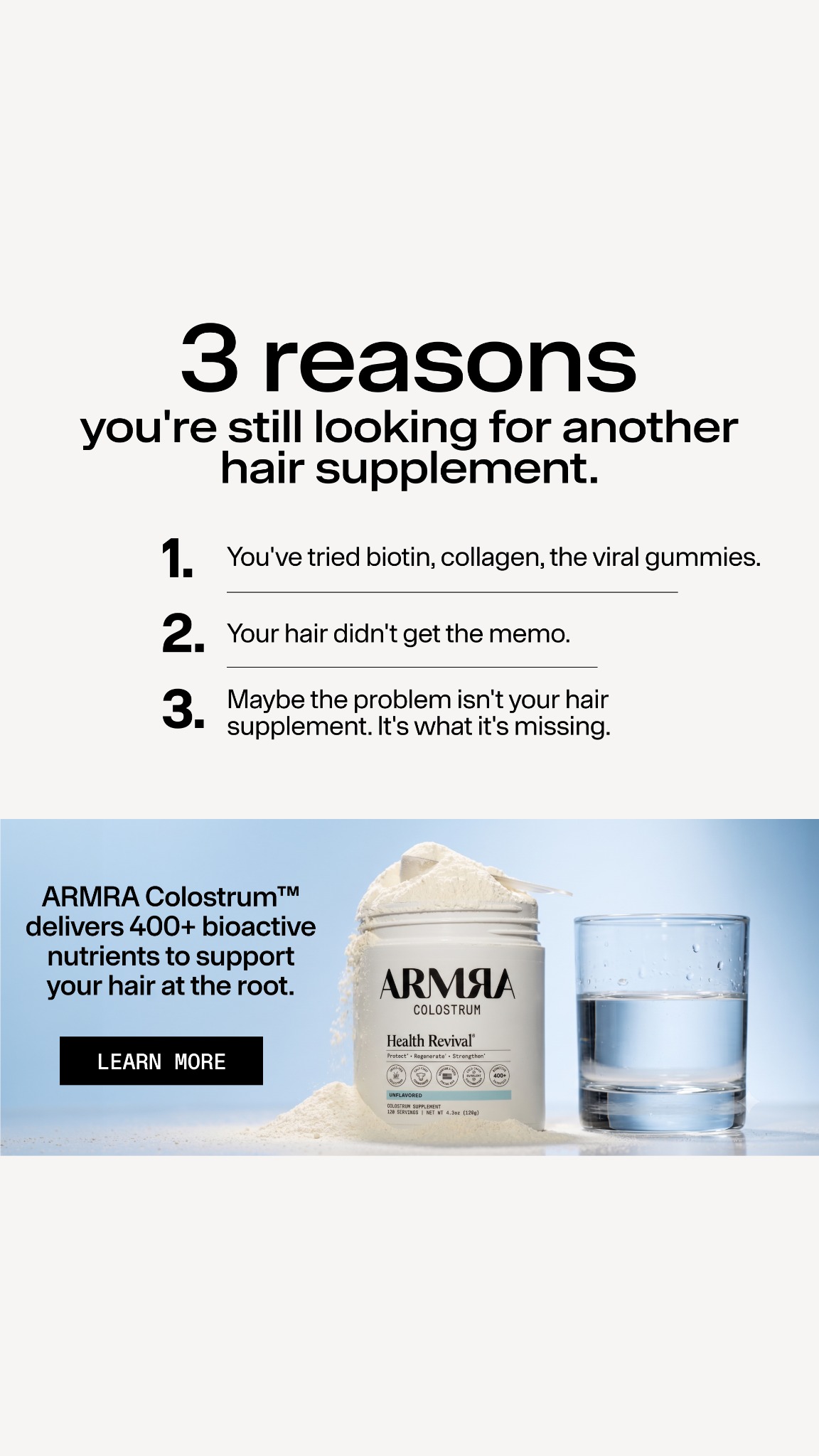 ARMRA Facebook ad