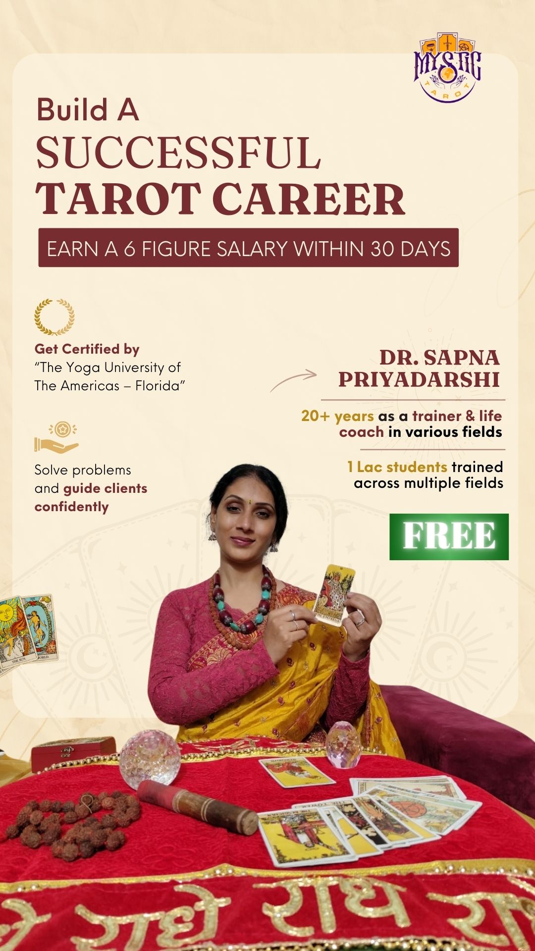 Mystic Tarot with Dr Sapna Priyadarshi Facebook ad
