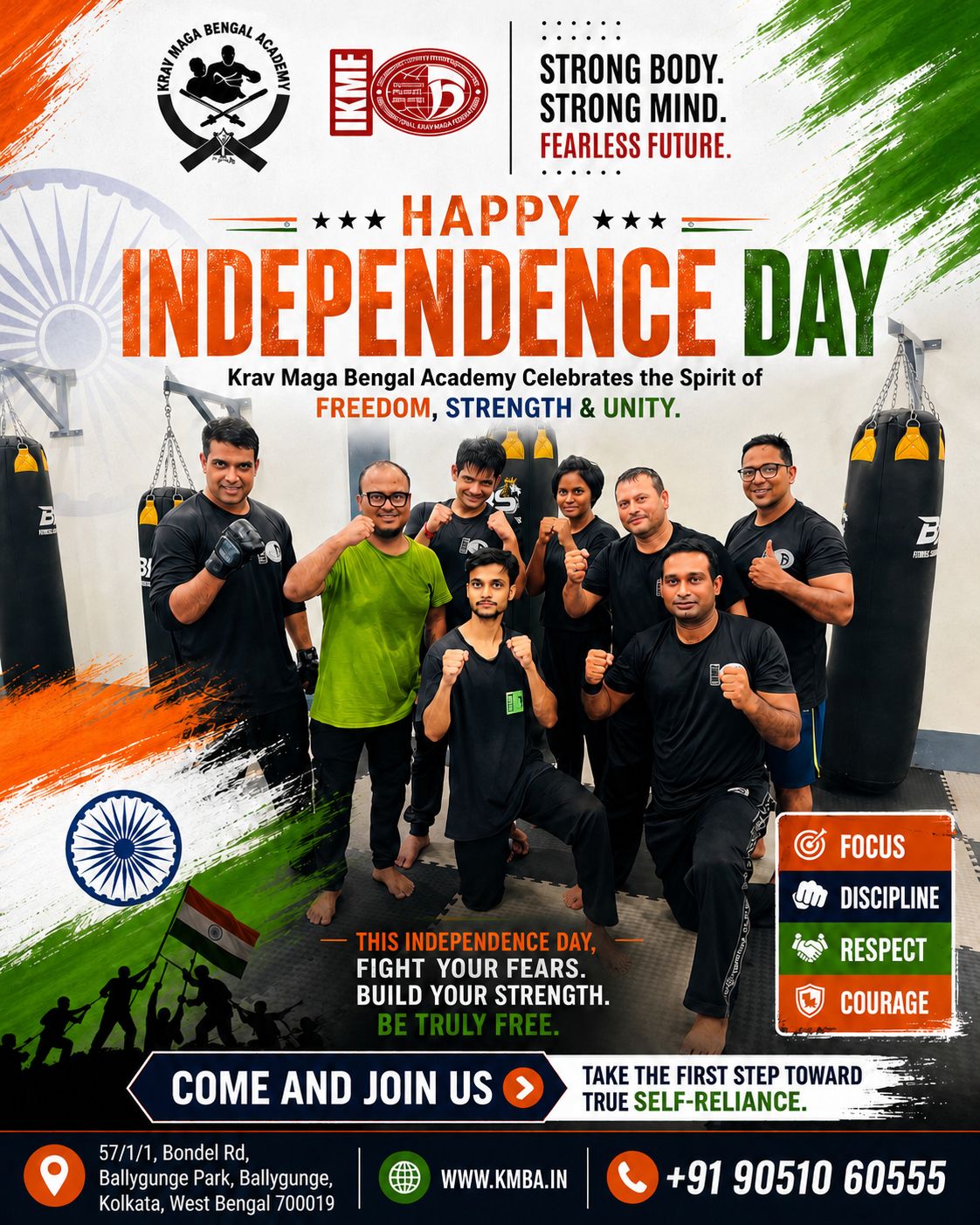 Krav Maga Bengal Academy Facebook ad: STRONG PEOPLE BUILD STRONG TEAMS.