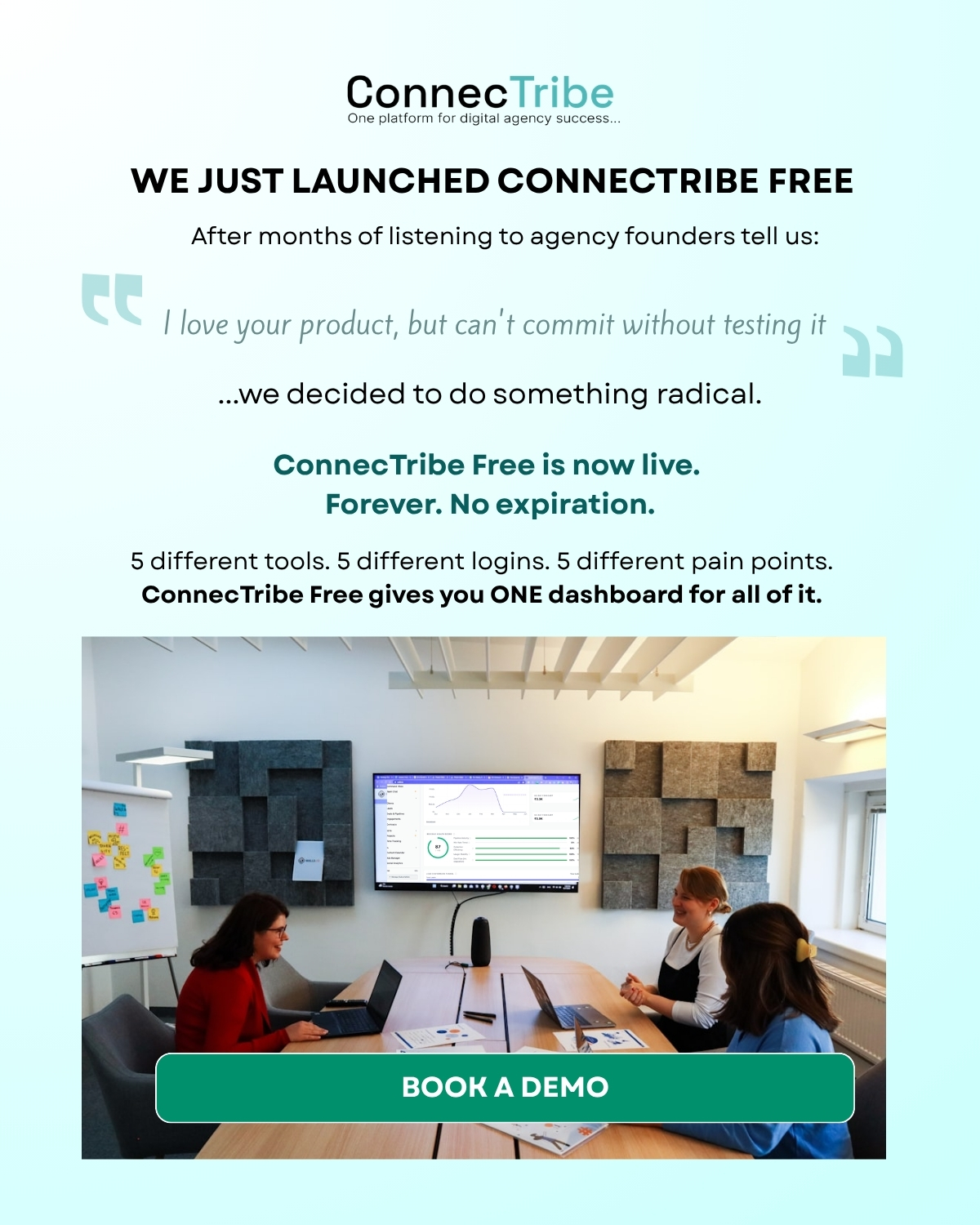 ConnecTribe Facebook ad: One Dashboard for Your Entire Agency
