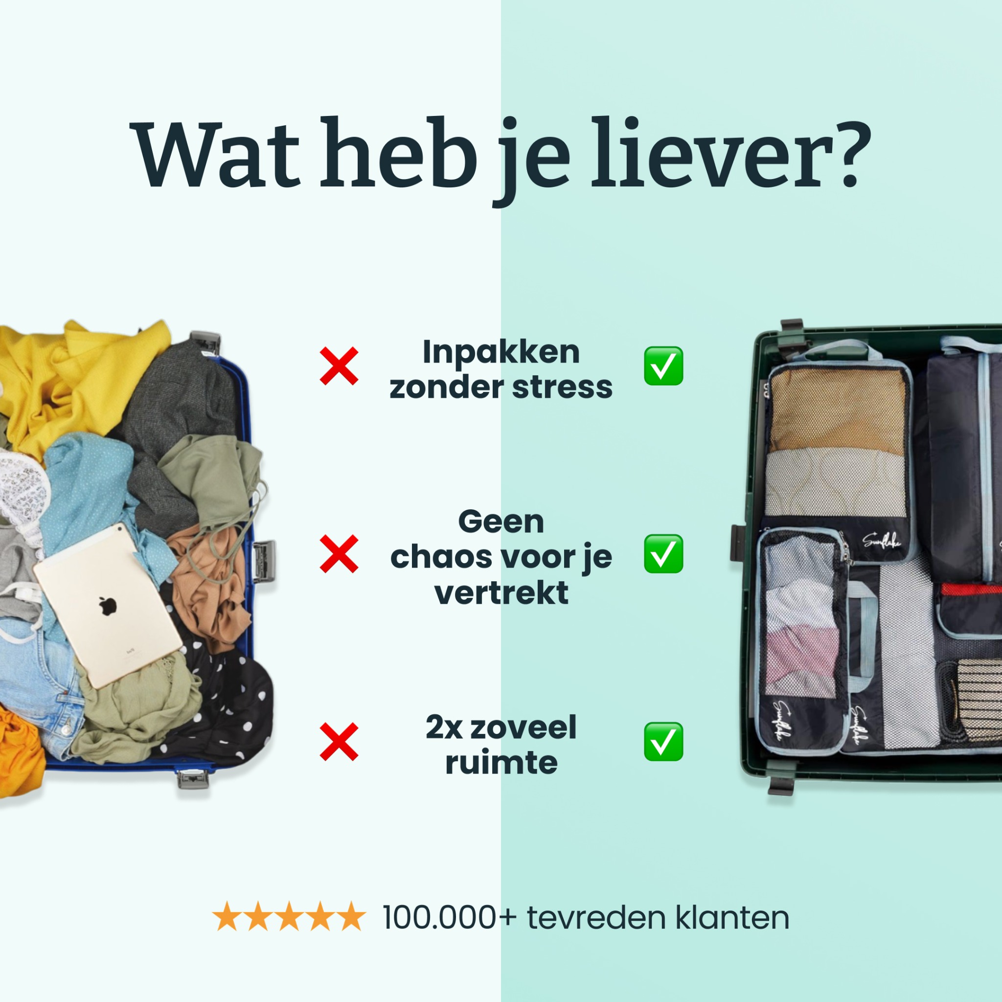 Sunflake Facebook ad: 120.000+ tevreden klanten