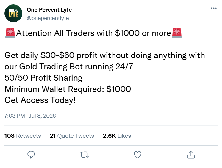 One Percent Lyfe Facebook ad