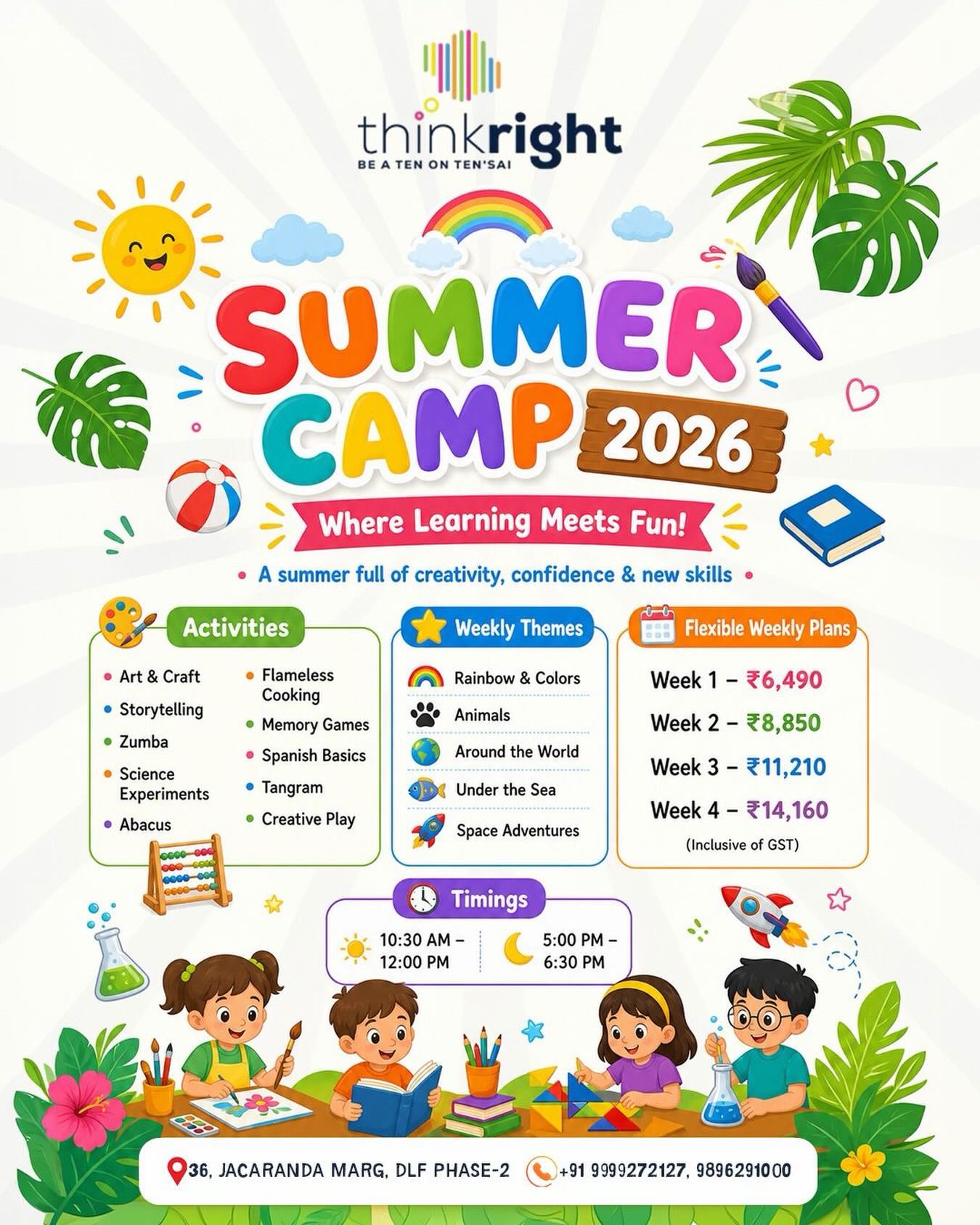 Think Right Nurture DLF PH 2 Facebook ad: This summer, let your child explore, create &…