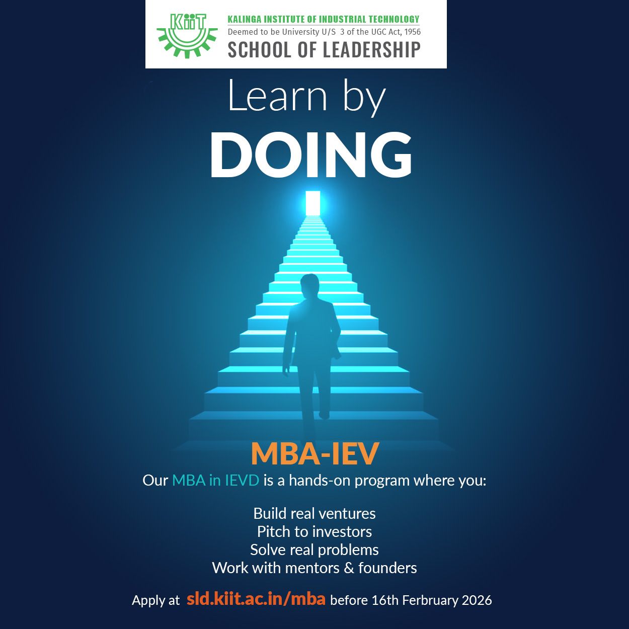 KIIT School of Leadership Facebook ad: The MBA in Innovation, Entrepreneurship, and Venture…