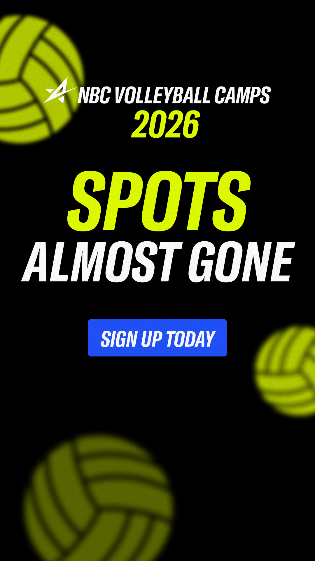 NBC Volleyball Camps! Facebook ad from May 18, 2026