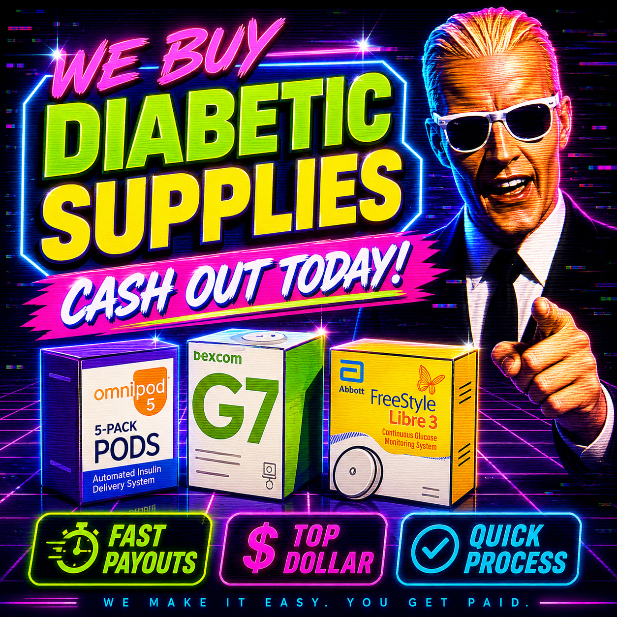 NEO Diabetic Buyer Facebook ad: Sell Your Extra Diabetic Supplies