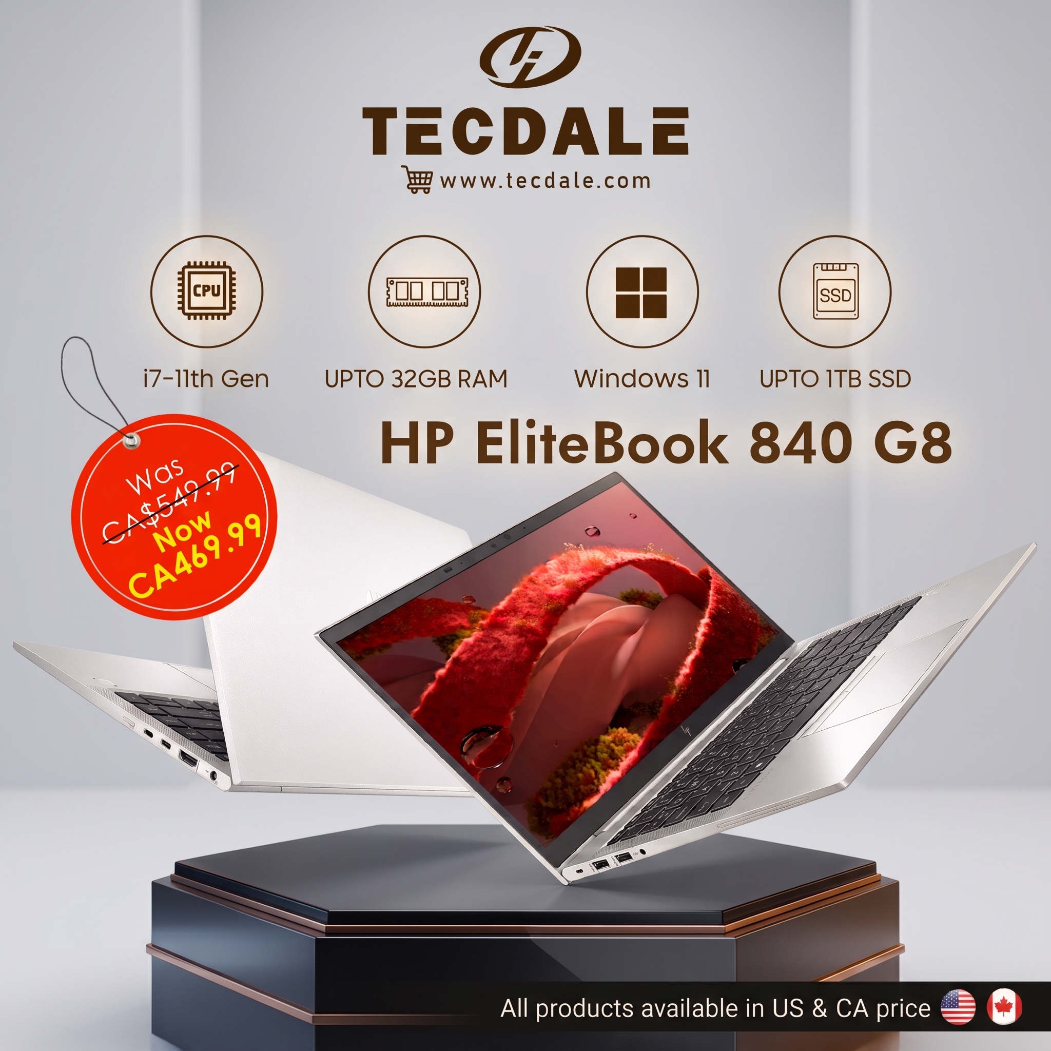Tecdale Group Inc Facebook ad: Intel Core i7-1185G7 Performance, Up to 32GB DDR4 RAM Up…